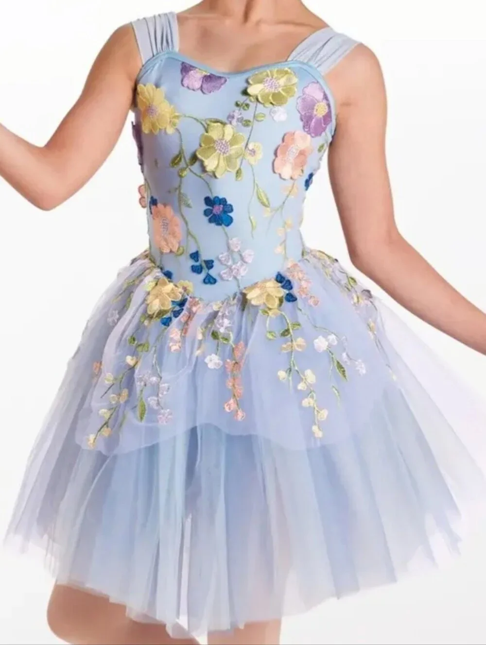 Weissman Embroidered Floral Applique Tutu Ballet Dress Studio Exclusive XLC
